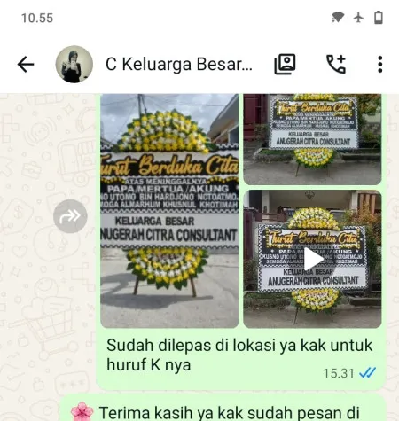 Pengiriman Papan Bunga Duka Bandungan